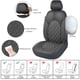 thumbnail image 5 of Juego completo de fundas de asiento de coche CAROMOP de piel sintética de lujo, color gris, 5 of 9