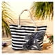 thumbnail image 4 of Bolso Playa Lona Algodon Con Cierre Caribe Azul, 4 of 4