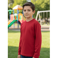 Grupo Agw - Pack 3 Camisetas Niño 100% Algodón Manga Larga Roja - 8