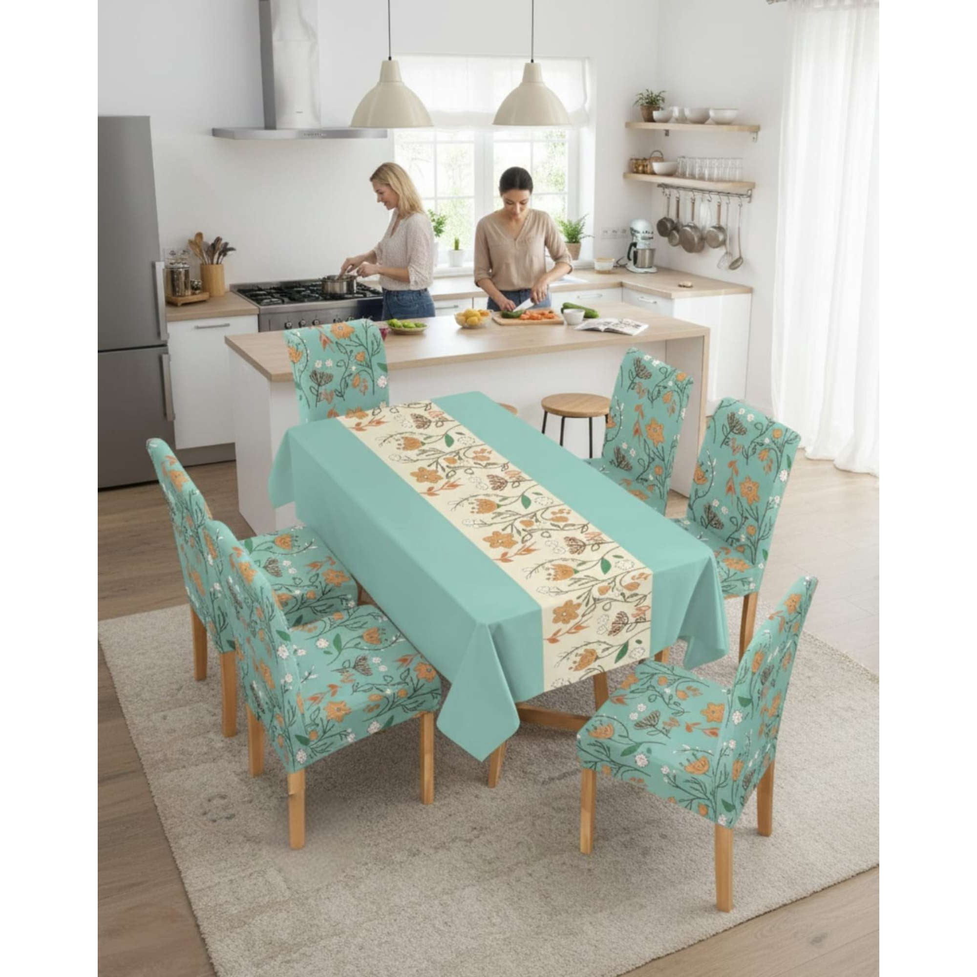 Myl Todo Hogar - Set Comedor 6 Personas Mantel Antimanchas Y Fundas De Silla
