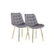 thumbnail image 1 of Pack 2 Sillas De Comedor Roma Tapiz Felpa Base Resistente Dorada - Gris, 1 of 3