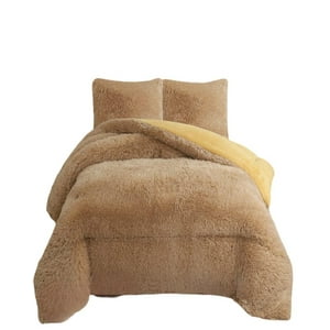 Teng Fei - Cubrecama Peludo Con Chiporro Invierno 2 Plazas Café