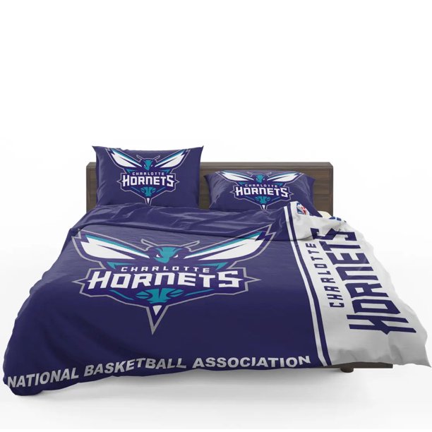 Charlotte Hornets NBA Basketball Quilt Duvet Cover Set Home Textiles Doona Cover3-Piece Bedding Set