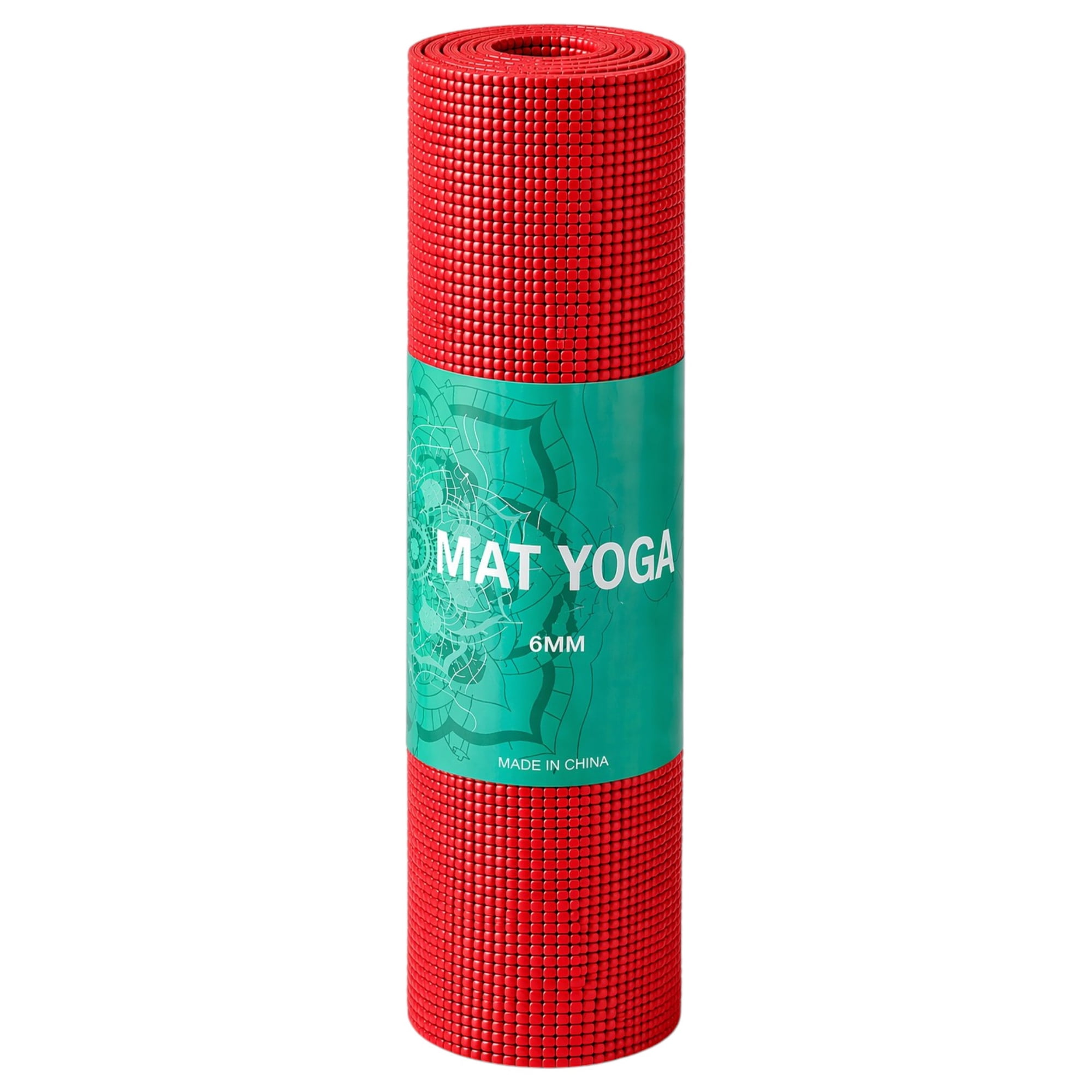 Pwrfitness - Mat De Yoga Rojo 6 Mm Antideslizante Para Yoga, Pilates Y Ejercicio