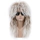 thumbnail image 1 of Peluca larga rizada marrón degradada blanca de los años 70 y 80 para hombres y mujeres, peluca rockera estilo mullet para fiesta, peluca divertida para disfraz, 1 of 4