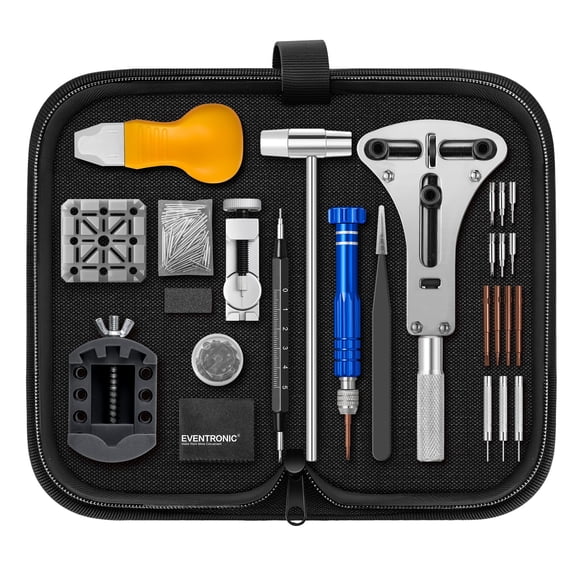 Kit de reparación de relojes Eventronic Professional 154 piezas con estuche