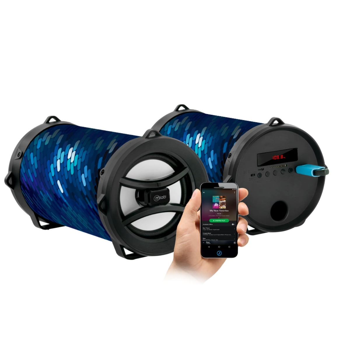 Parlante Bluetooth Usb Fabric Bass Microlab Azul