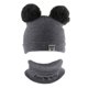 thumbnail image 2 of 2 unids conjunto bebé invierno cálido punto sombrero infantil niño pom beanie cap gris, 2 of 5