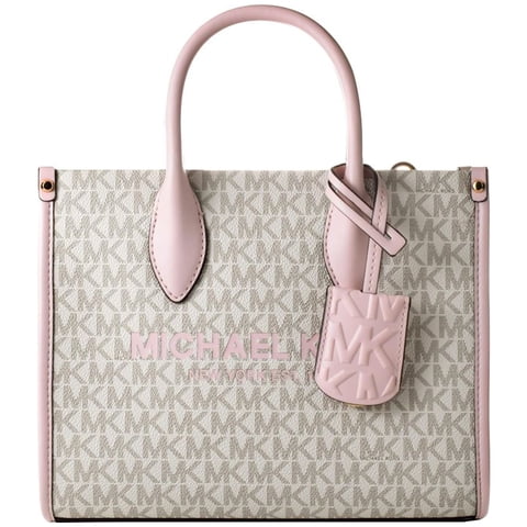 Cartera Michael Kors Bolso Tote De Mujer De Pvc Con Cremallera Y Top, Multicolor Rubor Polvo