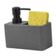 thumbnail image 4 of Dispensador de jabón líquido moderno y soporte de esponja con caja de almacenamiento práctico dispensador de jabón para fregadero de cocina multiusos , GRIS, 4 of 5