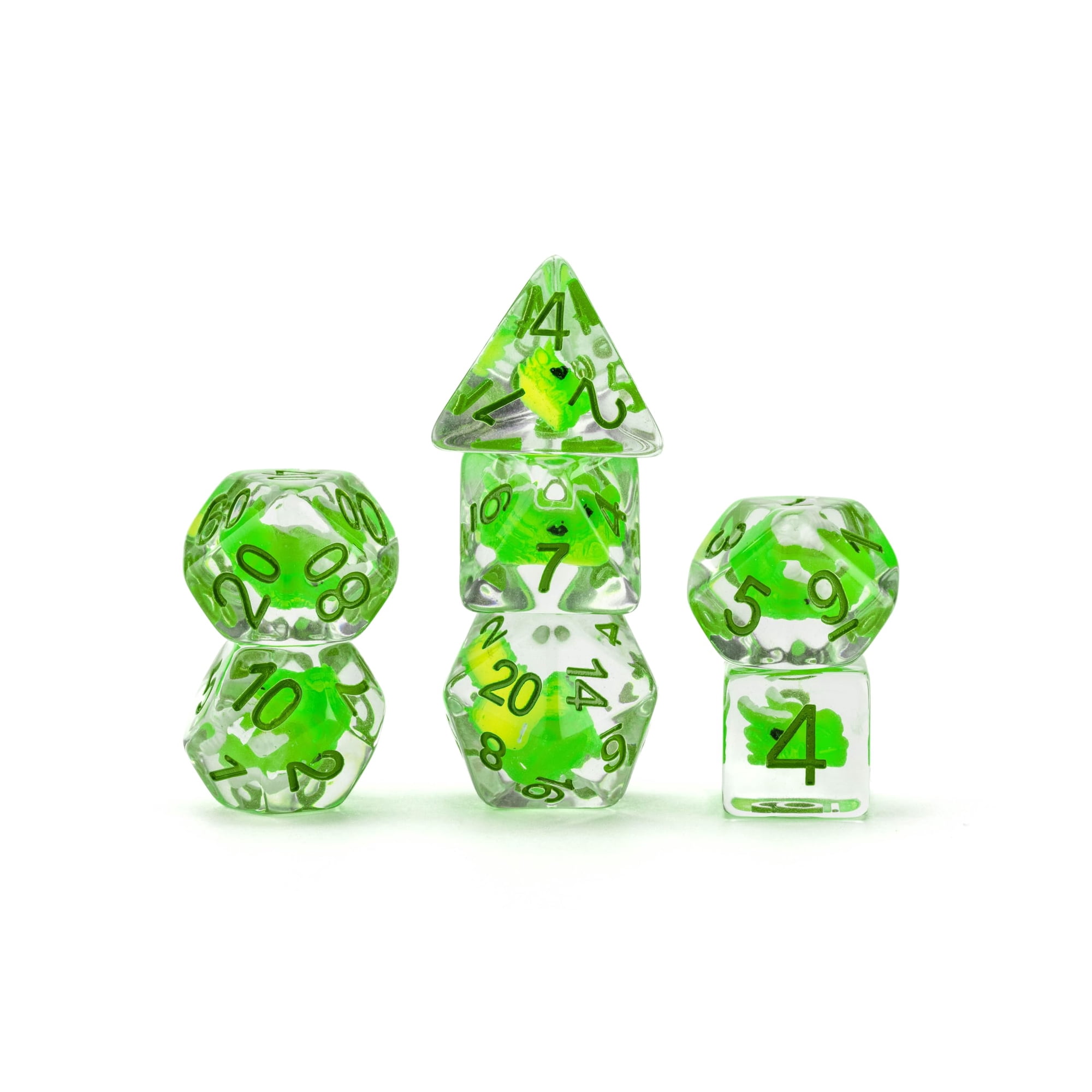Set De Dados Metallic Dice Games Fanroll Dragon Storm Green