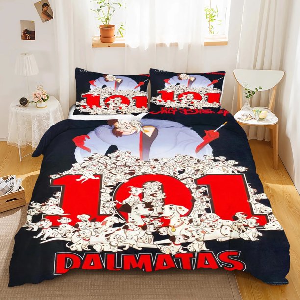 101 Spotted Dog Cartoon Animation Print Cartoon Comforter Bedding Set 100% Polyester 3D Digital Printing Children's Gift Bed Sheets