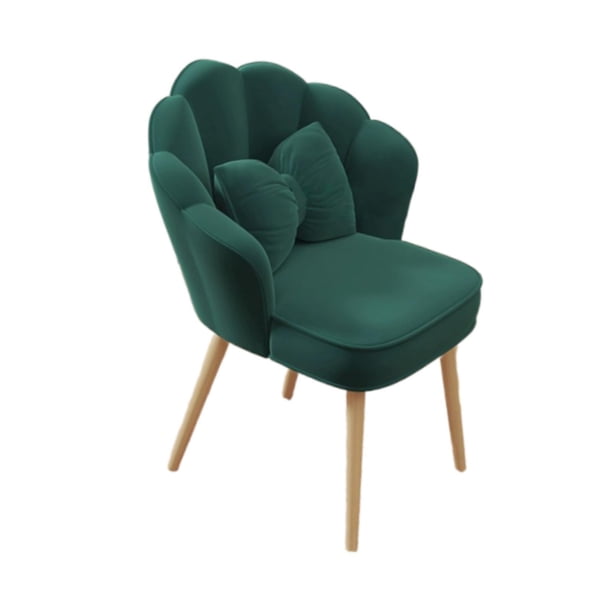 Sillón de tocador, sillón decorativo, sillón auxiliar nórdico con respaldo, lindo sillón con cojín tipo almohada para maquillaje para habitación de in Verde