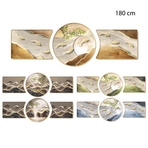 Xianzhu - Mural Decorativo De 3 Piezas, Paisaje - 180 X 40 Cm