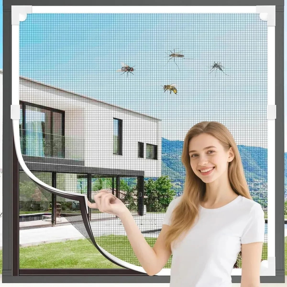 Genérica - 150x180cm Malla Mosquetera De Magnética Para Ventanas Anti Mosquitos