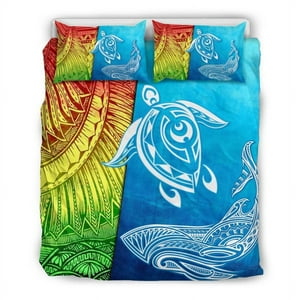 Milsleep - Juego De Cama Hawai - Juego De Cama Hawai Turtle Shark Polynesian And Sea
