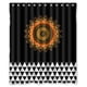 thumbnail image 1 of Cortina de ducha con diseño de triángulos en blanco y negro y mandalas, juego de cortina de baño con ganchos, tamaño 60 x 72 pulgadas, 1 of 3