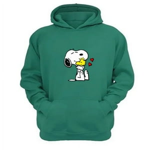 Genérico - Polerón Canguro Snoopy Verde Aguamarina Talla Xs Unisex