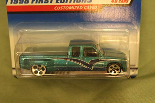 Hot Wheels - Primeras Ediciones 1998 - Personalizado C3500 - Chevy Pickup - Die Cast - Verde - #26 Of 40 - Coleccionista #663 - Edición Limitada - Coleccionable Escala 1:64