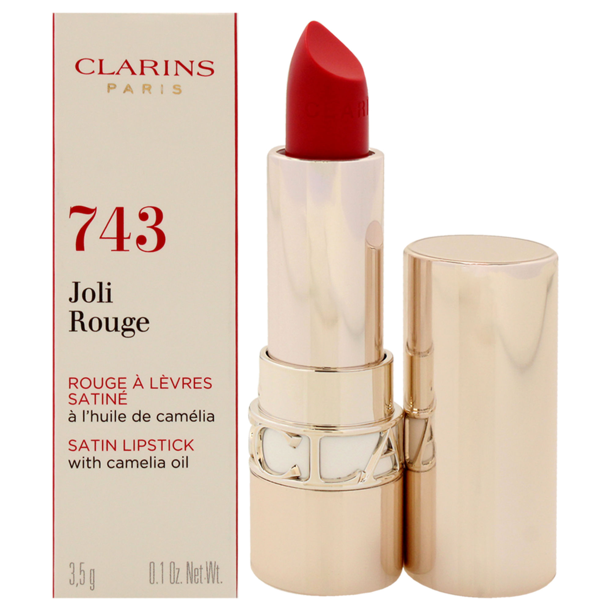 Lápiz Labial Clarins Joli Rouge Satinado Rojo Cereza