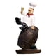 thumbnail image 2 of Delicada Chef Figurita Adorno Estatua Modelo Cocina Hogar Restaurante Decoración Siéntese En El Barril De Vino, 2 of 5