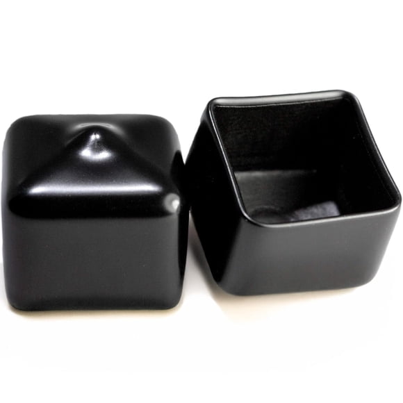 Tapones para orificios de plástico Prescott Plastics 12.7 mm cuadrados negros, paquete de 4