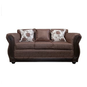 América Decora - Sofá Con Resorte Estructural 3 Personas Eleonor Envejecido Café Oscuro