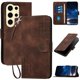 thumbnail image 1 of Funda Flip Premium Fibra de Carbono para Samsung Galaxy S24 Ultra con Soporte y Cierre Marrón, 1 of 6