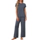 thumbnail image 2 of INSPIRE CHIC Conjunto de Pijama de Manga Corta para Mujer con Bolsillos, Conjunto de Descanso de Modal Suave y Pantalones Largos para Dormir S Gris Oscuro, 2 of 6