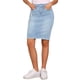 thumbnail image 1 of INSPIRE CHIC Falda de Mezclilla para Mujer Cintura Alta Dobladillo Desgastado Falda Corta de Jean Azul Claro S, 1 of 6