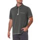 thumbnail image 4 of INSPIRE CHIC Camisas Polo de Manga Corta con Bolsillo y Cuello de Bloque de Color Casual de Verano para Hombre M Negro, 4 of 6
