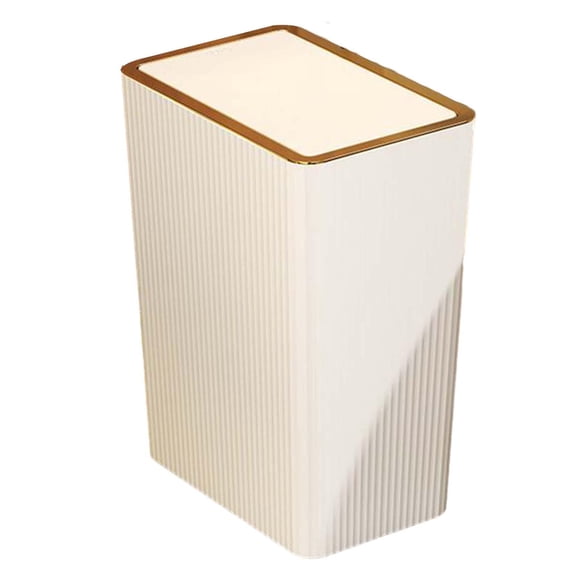 Bote De Basura Con Tapas, Papelera De Cocina De Diseño Simple Para El Hogar, Inodoro, 15 L, Blanco