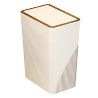 Bothyi - Bote De Basura Con Tapas, Papelera De Cocina De Diseño Simple Para El Hogar, Inodoro, 15 L, Blanco