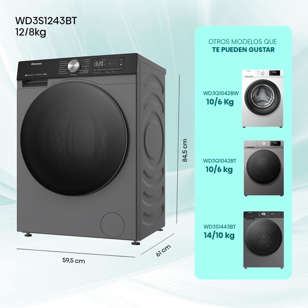 Hisense WD3S1243BT 12/8 kg Titanium, foto 14