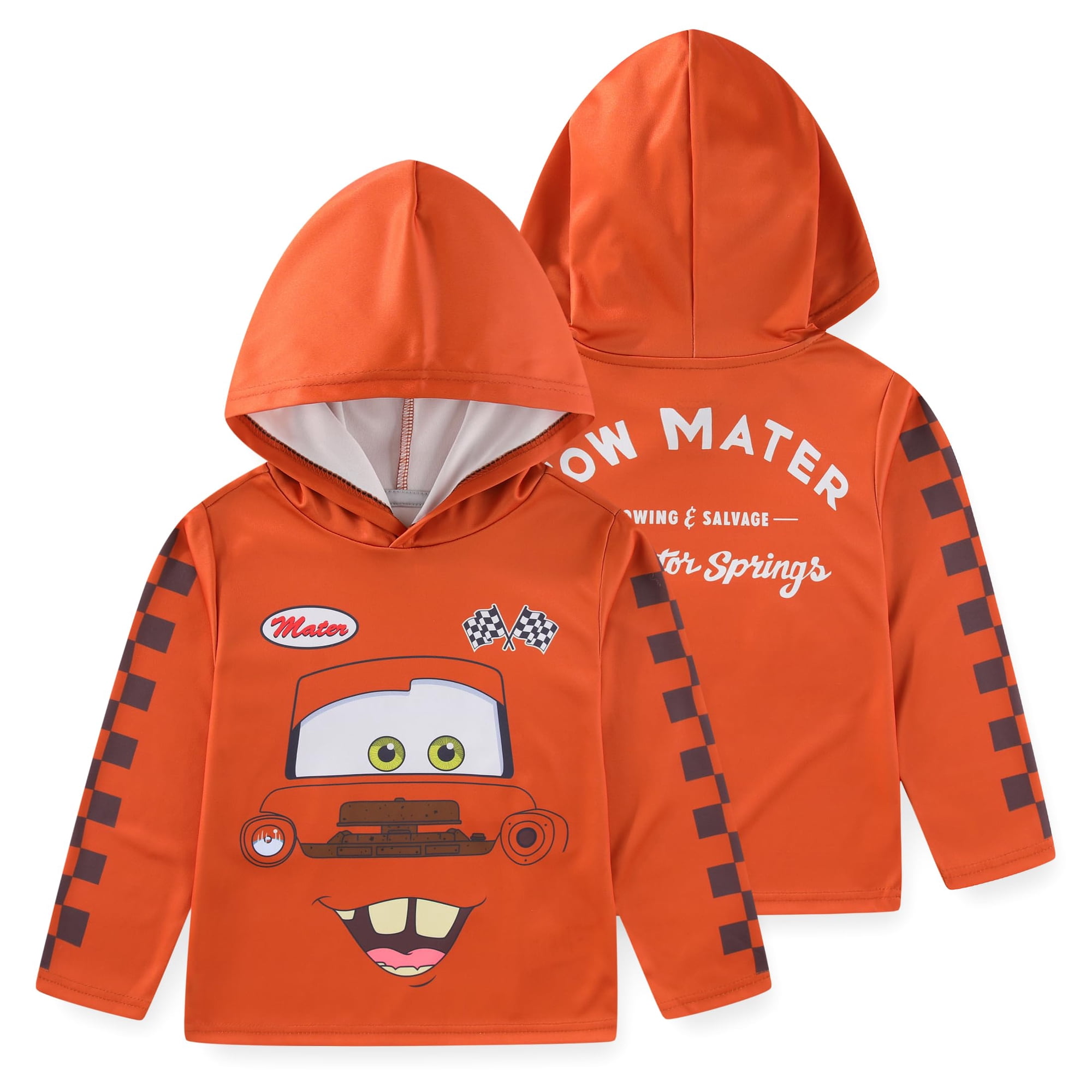 Camisa Disney Cars Tow Mater Para Niños, Manga Larga, Con Capucha, Marrón