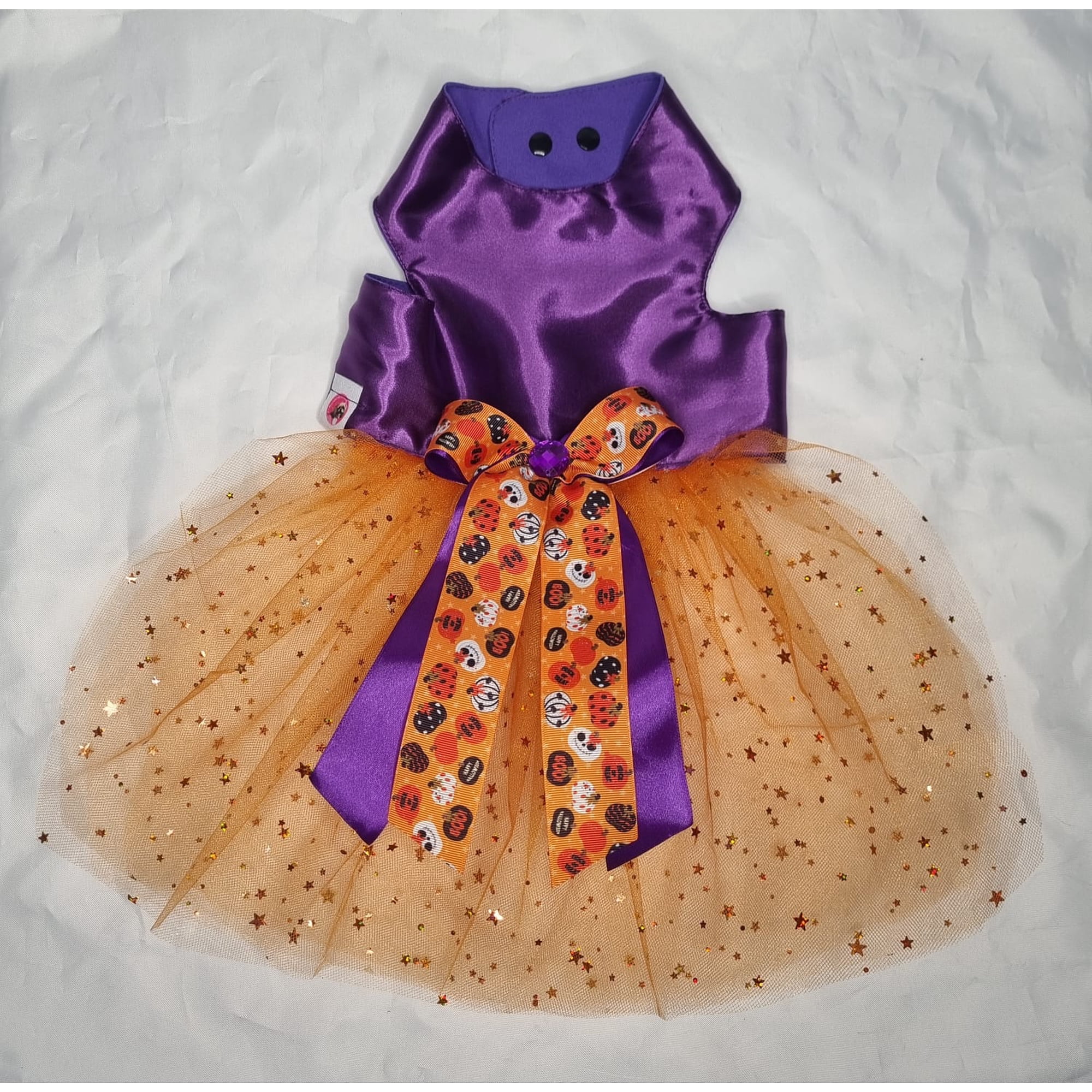 Vestido mascota halloween tul naranjo talla L