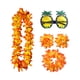 thumbnail image 1 of Conjunto De Disfraz De Collar Hawaiano Para Mujer, Vestido Elegante De Playa, Diadema Decorativa, Naranja, 1 of 2