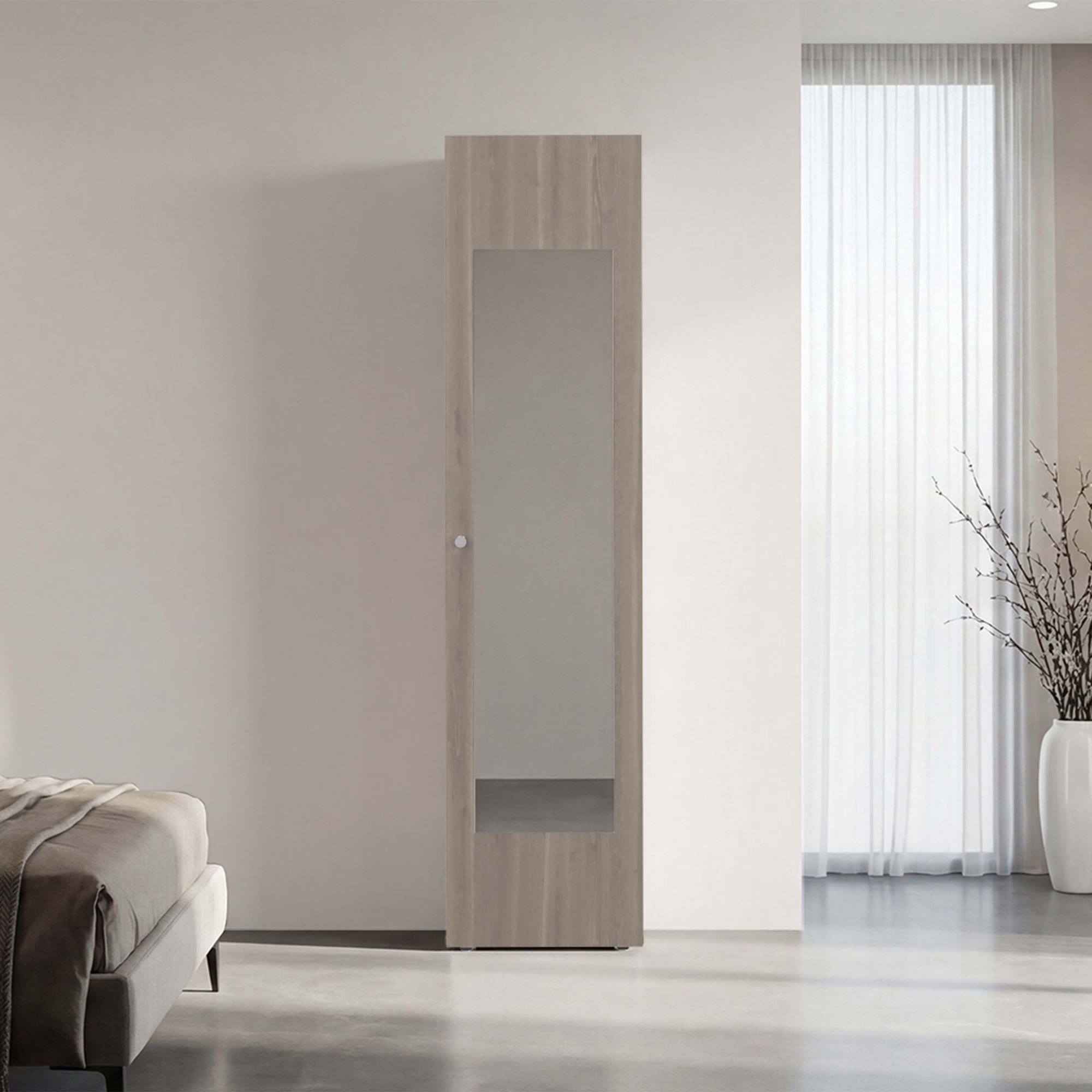 Closet 1 Puerta Con Espejo Tuhome Dreams Bardolino Y Blanco 170,0x40,0x40,2 Cm