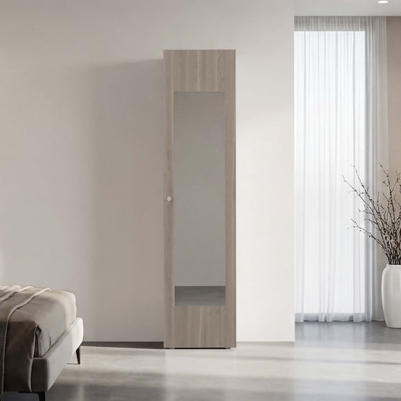Closet 1 Puerta Con Espejo Tuhome Dreams Bardolino Y Blanco 170,0x40,0x40,2 Cm