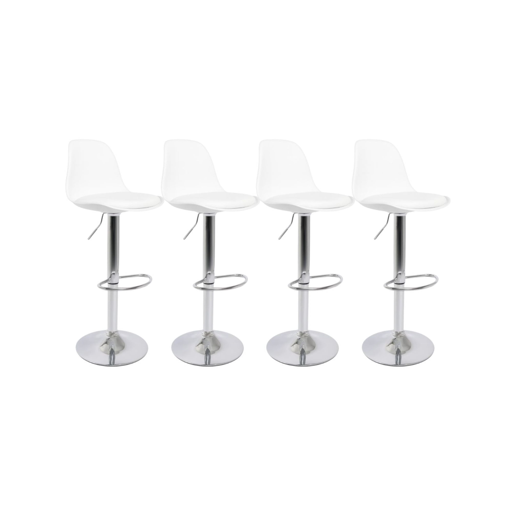 Habita2 Chile - Pack 4 Sillas Alta Taburete Nicky Ajustable - Blanco