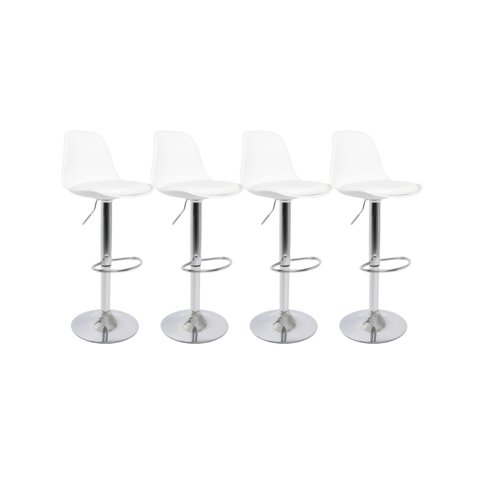 Habita2 Chile - Pack 4 Sillas Alta Taburete Nicky Ajustable - Blanco