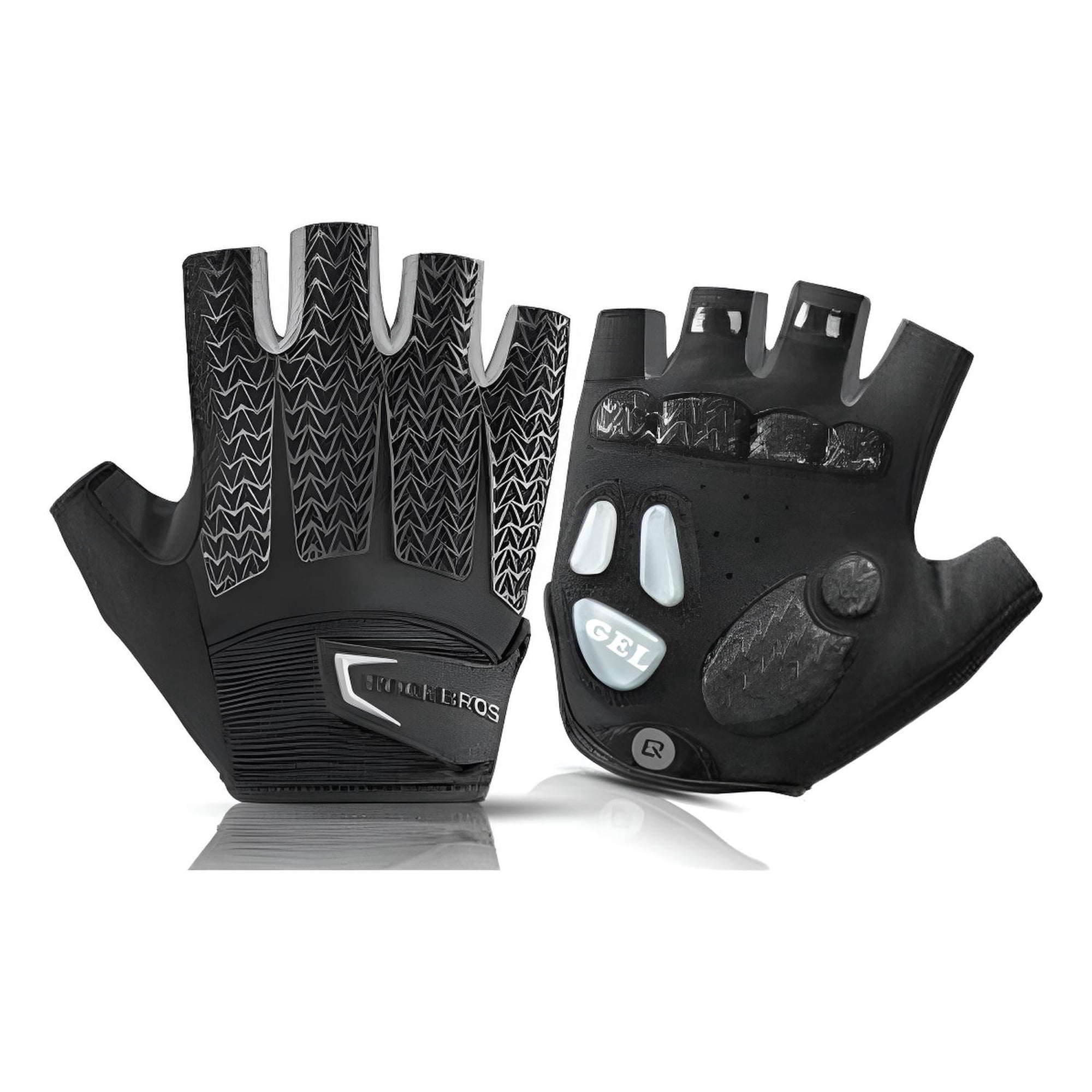 Rockbros - Guantes Con Gel Mtb Ruta Sin Dedos Bicicleta Gris Xl