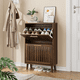 thumbnail image 2 of 23.6-inch walnut shoe cabinet, medieval modern independent shoe cabinet, fence shoe cabinet with 2 flip drawers, suitable for corridors and entrances, 2 of 3