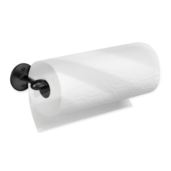iDesign Orbinni Soporte de Metal para Toalla de Papel Montado en la Pared, Organizador de Rollos para Cocina, Baño y Sala de Manualidades, 35 cm × 6 cm × 11 cm, Negro Mate