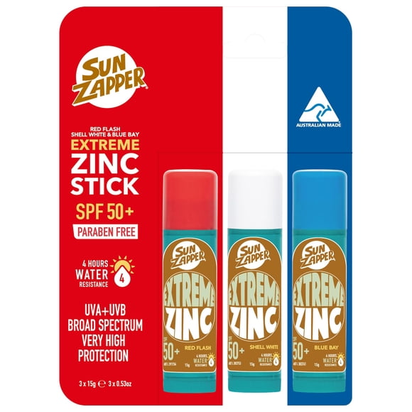 Protector Solar Sun Zapper Extreme Zinc Stick FPS 50+ 3x15g
