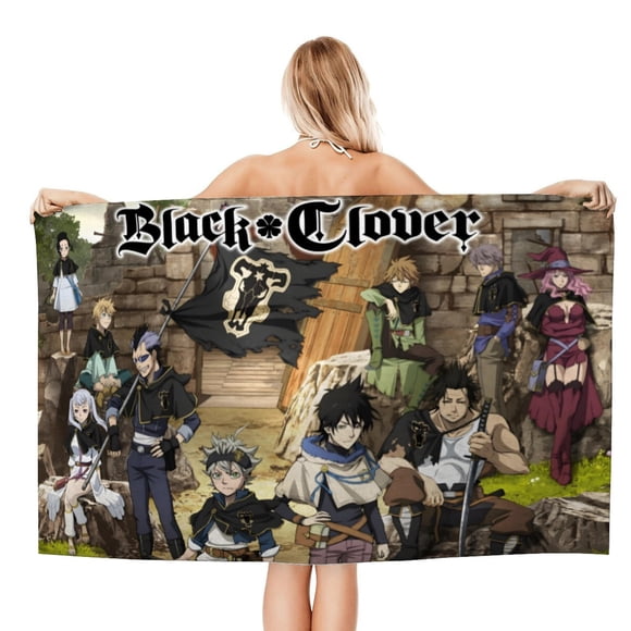 Black Clover Toalla de playa de secado rápido con diseño temático, regalo para mujeres y niñas, ideal para cumpleaños, fans, amantes de la música, uso en la playa o al aire libre, 78 × 160 cm