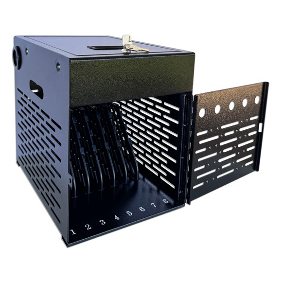 Estación de carga para tabletas Plugsharge, gabinete de acero con cerradura para 8 dispositivos