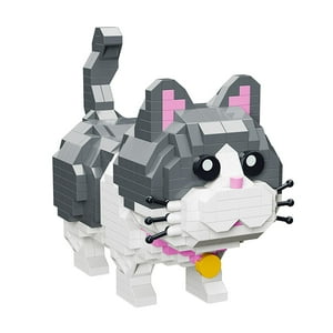 Genérico - Juego De Bloques De Construcción Pet Cute Grey Cat 673 Piezas Para Niños Y Niñas