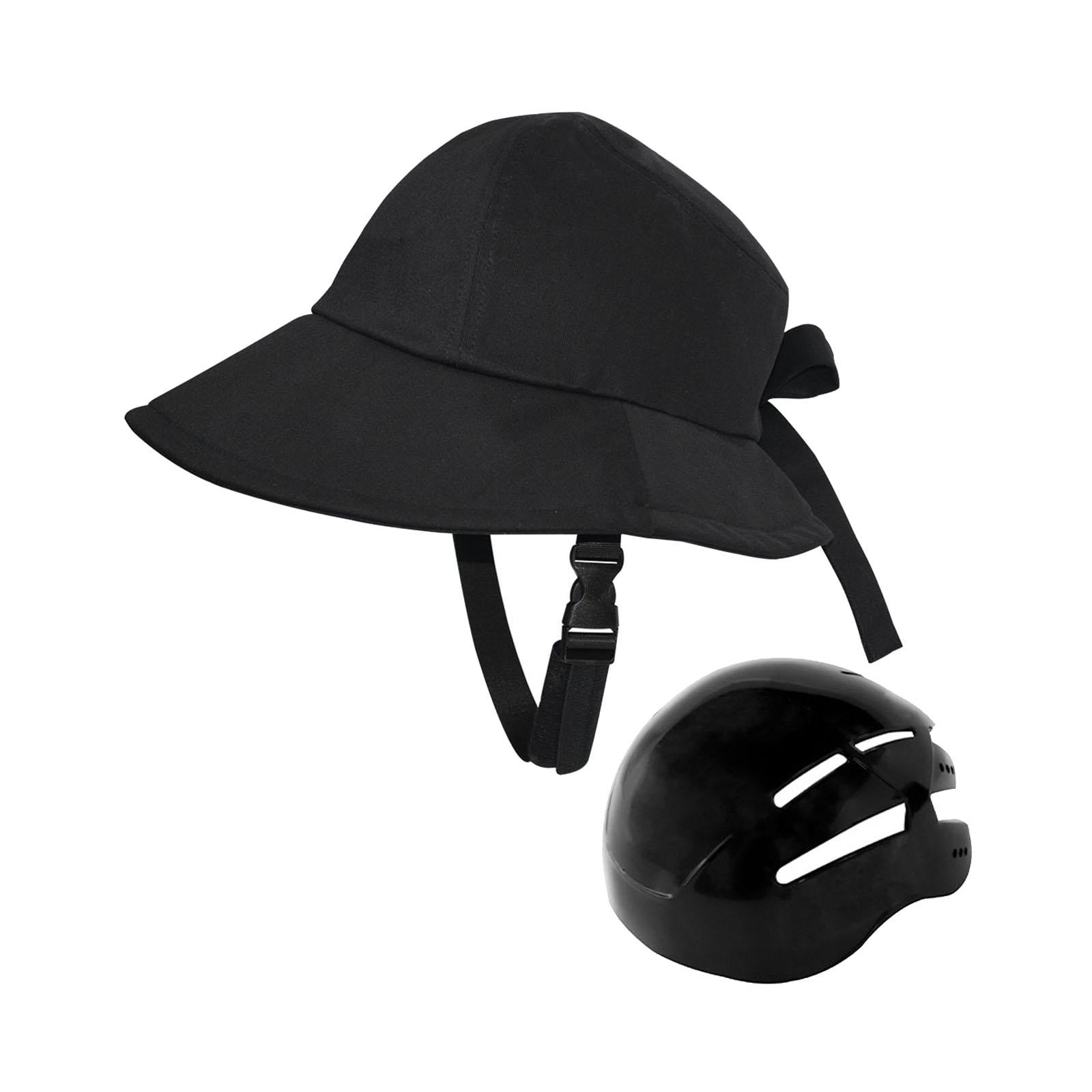 Magideal - Casco De Bicicleta Casco De Bicicleta 58 - 60 Cm Casco De Seguridad De Moda Tipo Casco Casco Con Forma De Sombrero Para Mujer Ciclismo Al Aire Libre , Negro