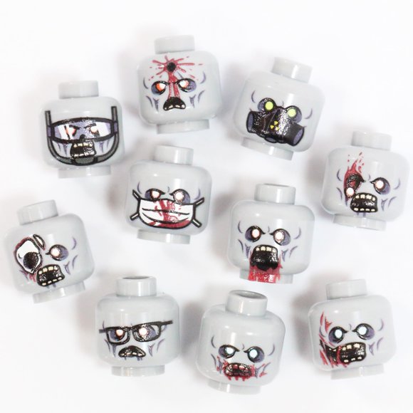 Paquete De Cabezas Zombie V2 10 Cabezas Personalizadas Para Minifiguras